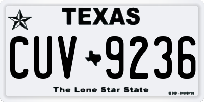 TX license plate CUV9236