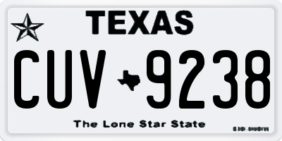 TX license plate CUV9238