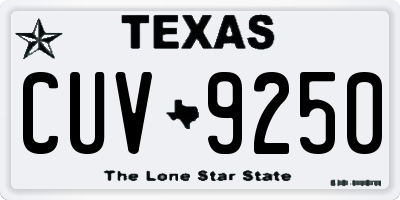 TX license plate CUV9250