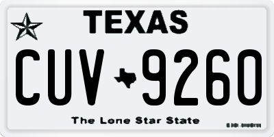 TX license plate CUV9260