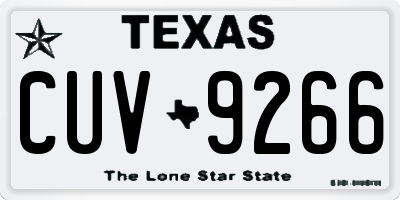 TX license plate CUV9266