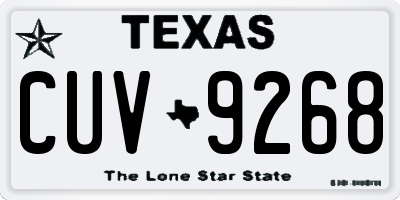 TX license plate CUV9268