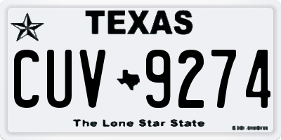 TX license plate CUV9274