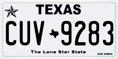 TX license plate CUV9283