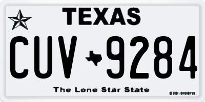 TX license plate CUV9284