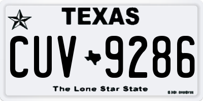 TX license plate CUV9286