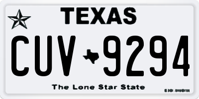 TX license plate CUV9294