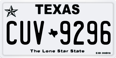 TX license plate CUV9296