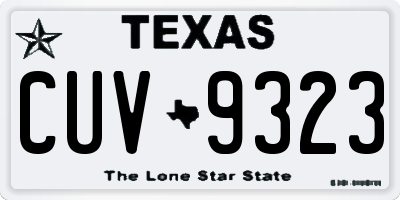 TX license plate CUV9323