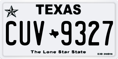 TX license plate CUV9327