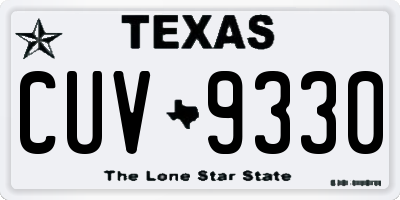 TX license plate CUV9330