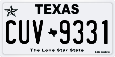 TX license plate CUV9331