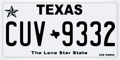 TX license plate CUV9332