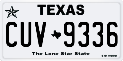 TX license plate CUV9336