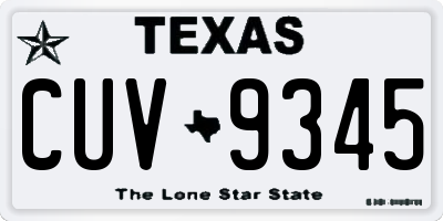 TX license plate CUV9345