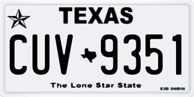 TX license plate CUV9351