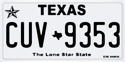 TX license plate CUV9353