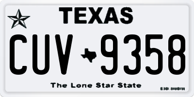 TX license plate CUV9358