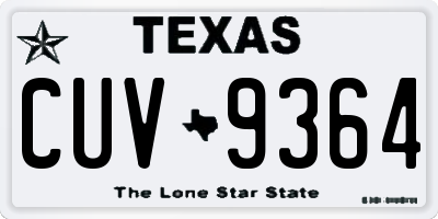 TX license plate CUV9364
