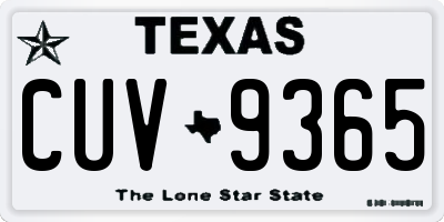 TX license plate CUV9365