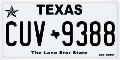 TX license plate CUV9388