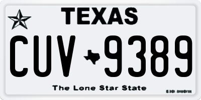 TX license plate CUV9389