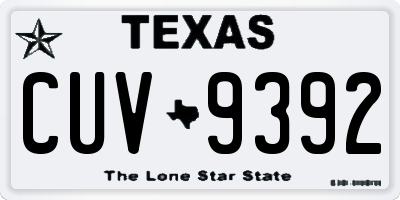 TX license plate CUV9392