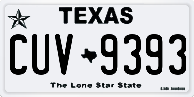 TX license plate CUV9393
