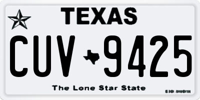 TX license plate CUV9425