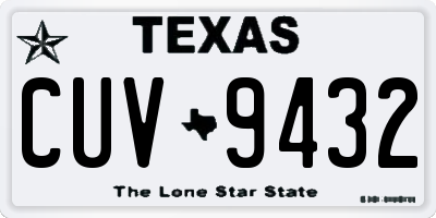 TX license plate CUV9432