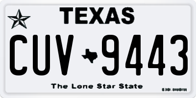 TX license plate CUV9443