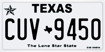 TX license plate CUV9450