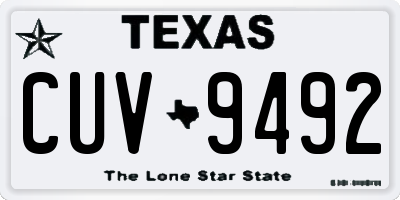 TX license plate CUV9492