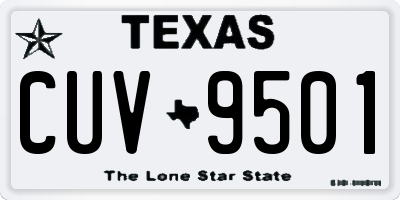 TX license plate CUV9501