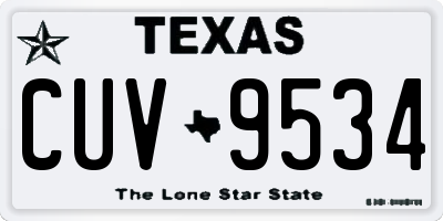 TX license plate CUV9534
