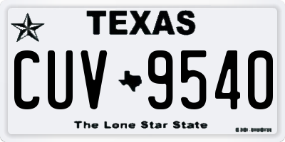 TX license plate CUV9540