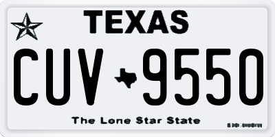TX license plate CUV9550