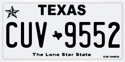 TX license plate CUV9552