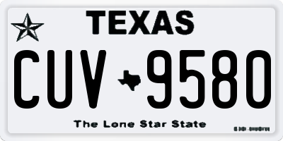 TX license plate CUV9580