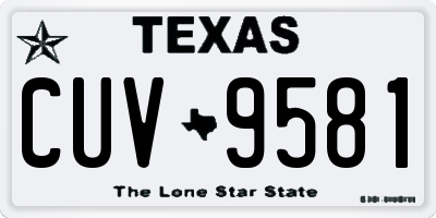 TX license plate CUV9581
