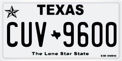 TX license plate CUV9600