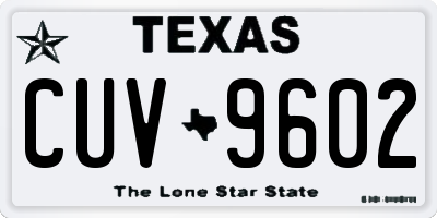 TX license plate CUV9602