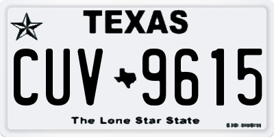 TX license plate CUV9615