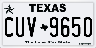 TX license plate CUV9650