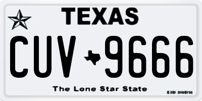 TX license plate CUV9666