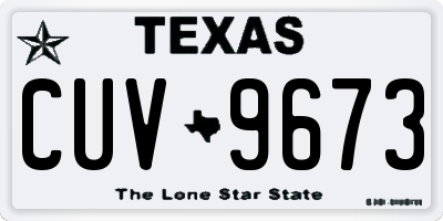 TX license plate CUV9673