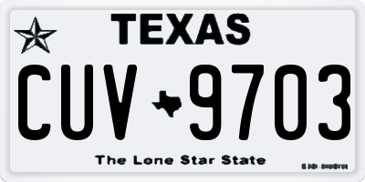 TX license plate CUV9703