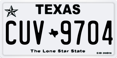 TX license plate CUV9704