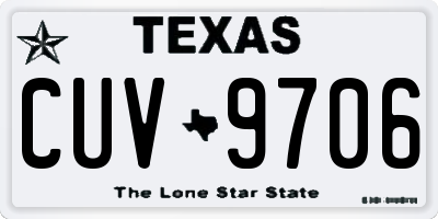 TX license plate CUV9706