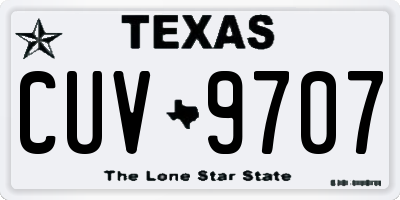 TX license plate CUV9707